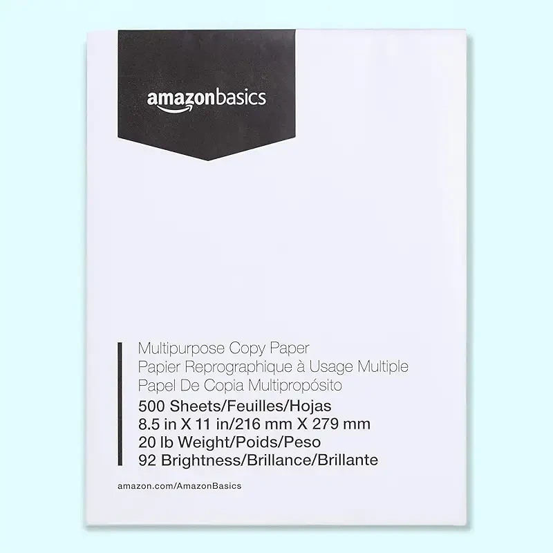 Multipurpose Copy Printer Paper, 8.5 x 11 Inches, 20 lb, 1 Ream, (500 Sheets)