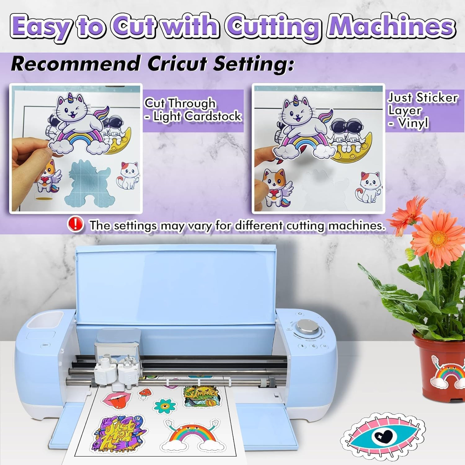 Semi Glossy Sticker Paper for Inkjet & Laser Printer – 100 Sheets 8.5 X
