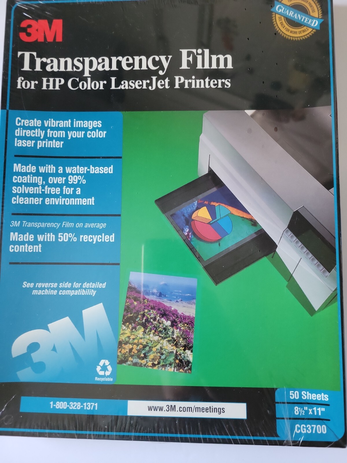3M CG3700 Printer Paper Transparency Film for HP Color LaserJet Printers