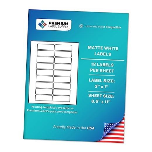 White Sticker Address Labels – 3″ x 1″ – Laser/Inkjet Compatible – 450 Labels