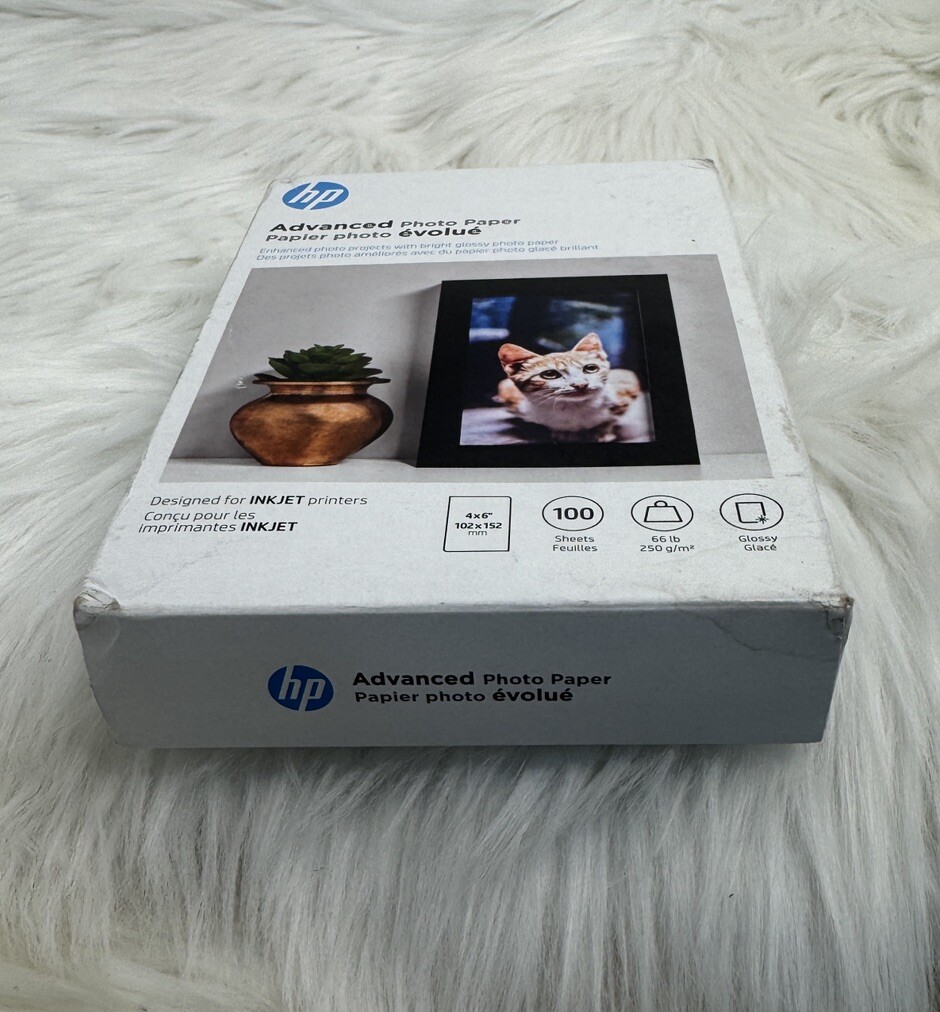 HP Advanced Photo Paper Glossy 100 Sheets 4 X 6 Inkjet 66 lbs All Inkjet D2