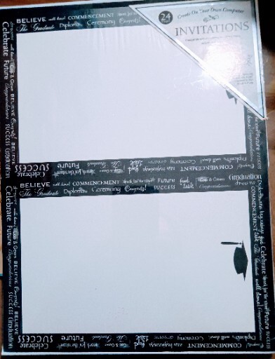 GARTNER~GRADUATION LETTERHEAD INVITES PAPER ENVELOPES HAT SEALS~24 COUNT~NIP
