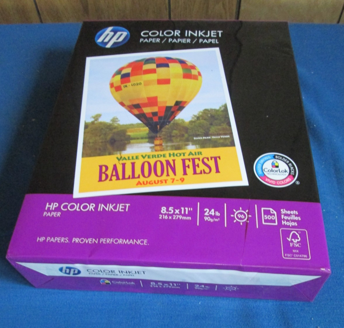 HP Color ColorLok Inkjet Printer Paper 8.5×11 24 lb 1 Ream 500 Sheets 96 Bright