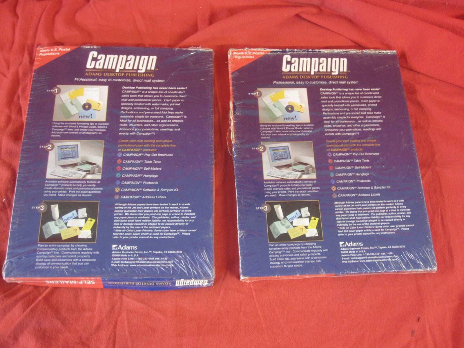 2 Boxes NEW Vintage Adams Desktop Publishing Campaign Tri-Fold Self Mailers