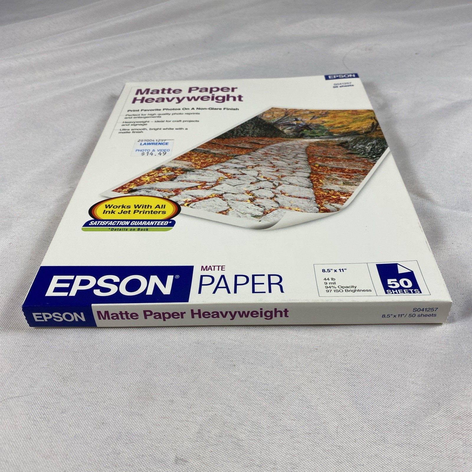 Epson Matte Heavyweight Photo Paper Crafts 8.5″ x 11″ 50 Sheets Non Glare 9 Mil