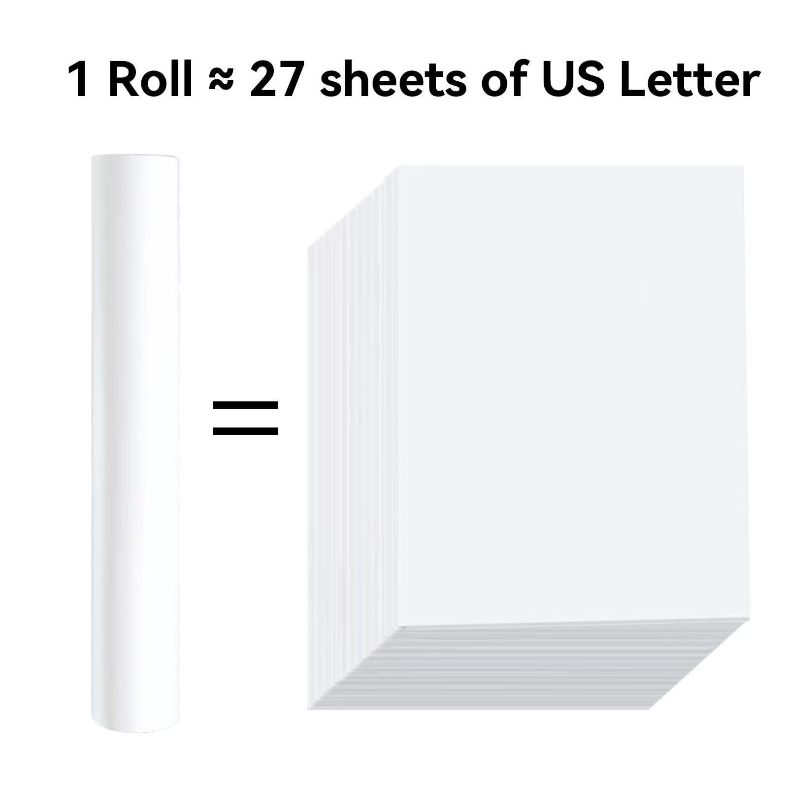 NYEAR A4 Thermal Paper 6 Rolls(210mm/8.27″width/7.6m 6Roll, White