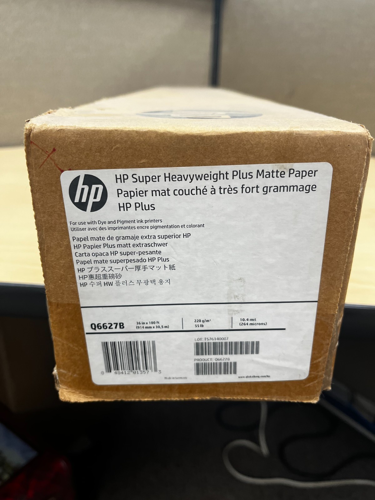 HP Super Heavyweight Plus Inkjet Print Graphic Paper 36″ x 100ft Matte roll, new