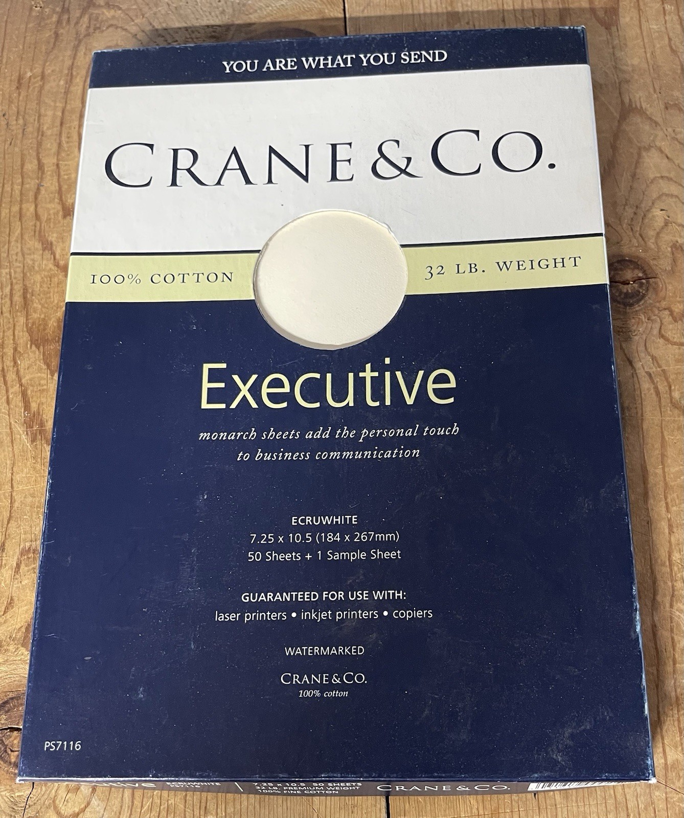 Crane & Co. Executive Premium Weight Ecruwhite 8.5 X 11 Sheets 48 sheets PS7116