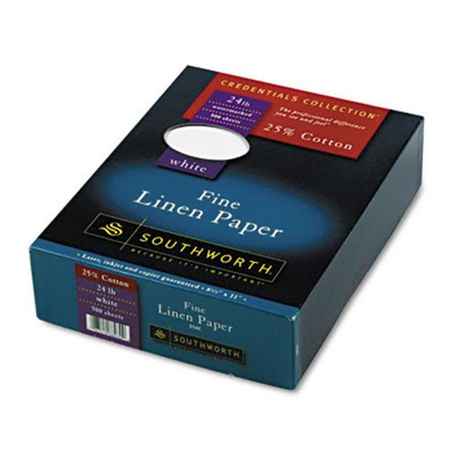 Southworth 554C Credentials Collection Fine Linen Paper White 24lb Letter 500…