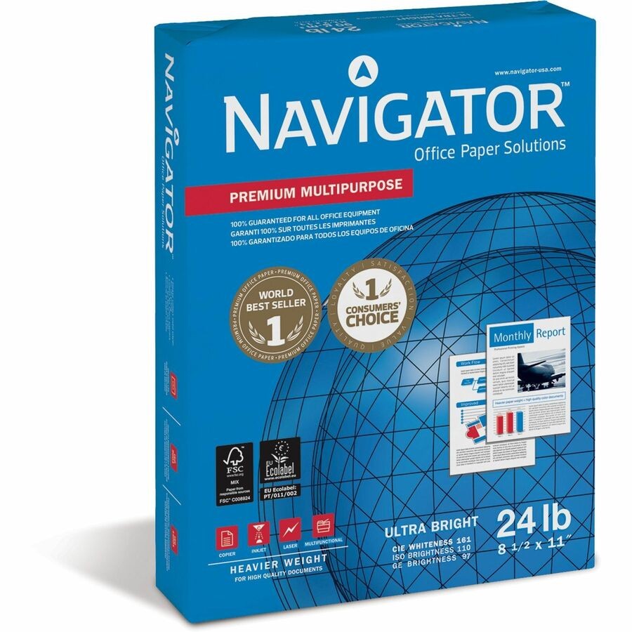 Soporcel NMP1124_35 Navigator 24lb Copy Paper 5000 Sheets White