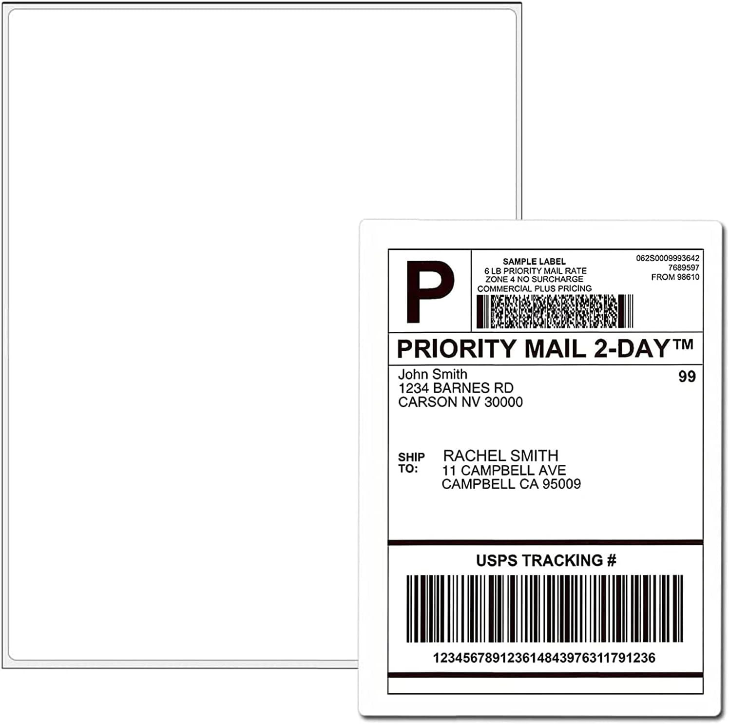 100 Full Sheets Sticker Paper for Laser & Ink Jet Printers, 8.5″ X 11″ Full