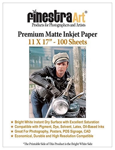 11″ X 17″ Premium Matte Bright White Inkjet Photo Paper – 100 Sheets