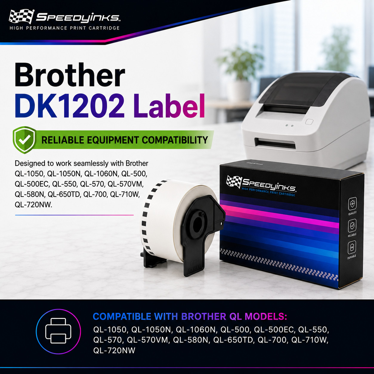 6PK Compatible DK-1202 Shipping Labels – 2.4 in x 3.9 in (62 mm x 100 mm)