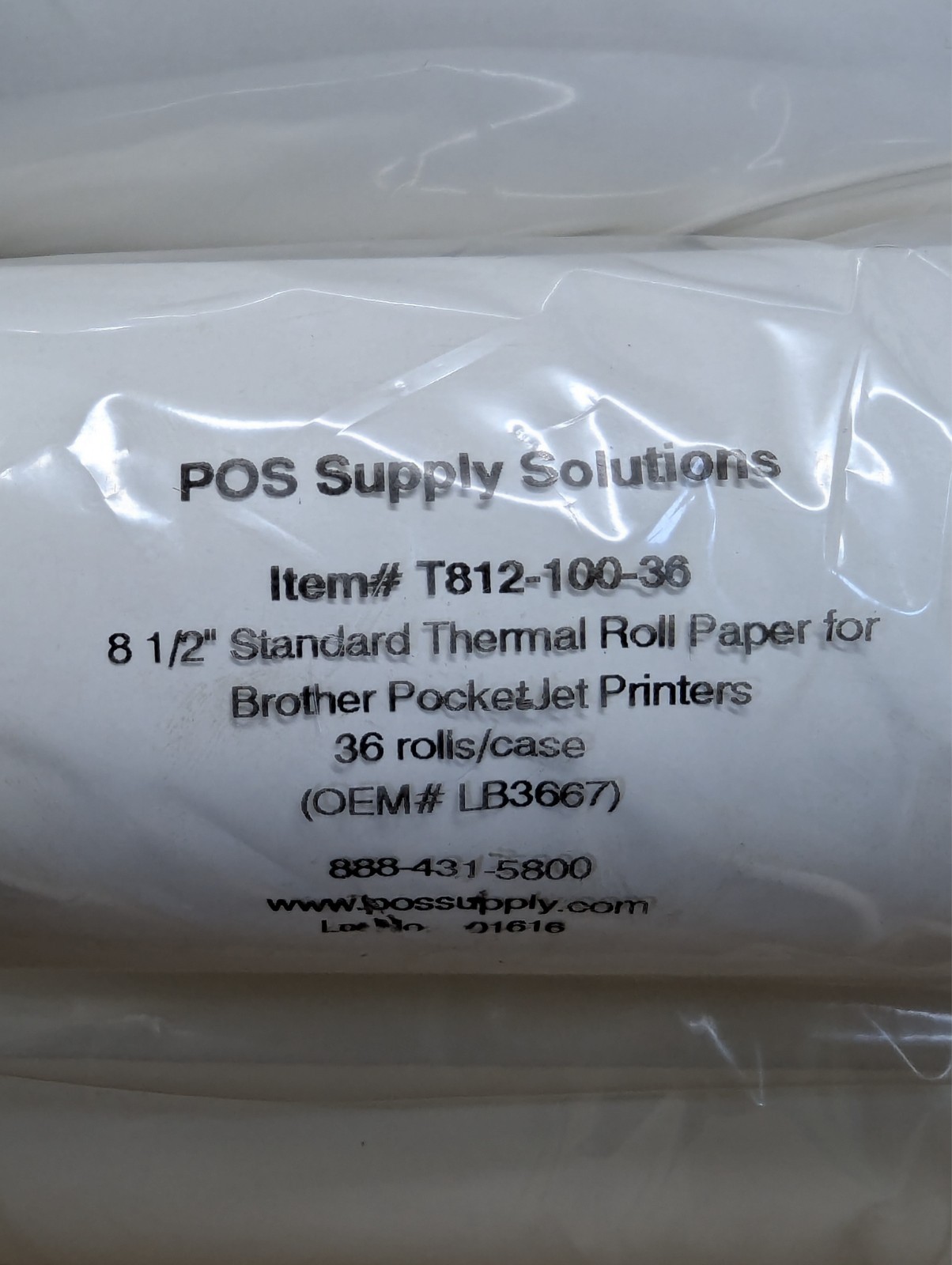 4 Rolls Standard Thermal Paper 8.5″ x 100′ Brother PocketJet LB3667 Printer