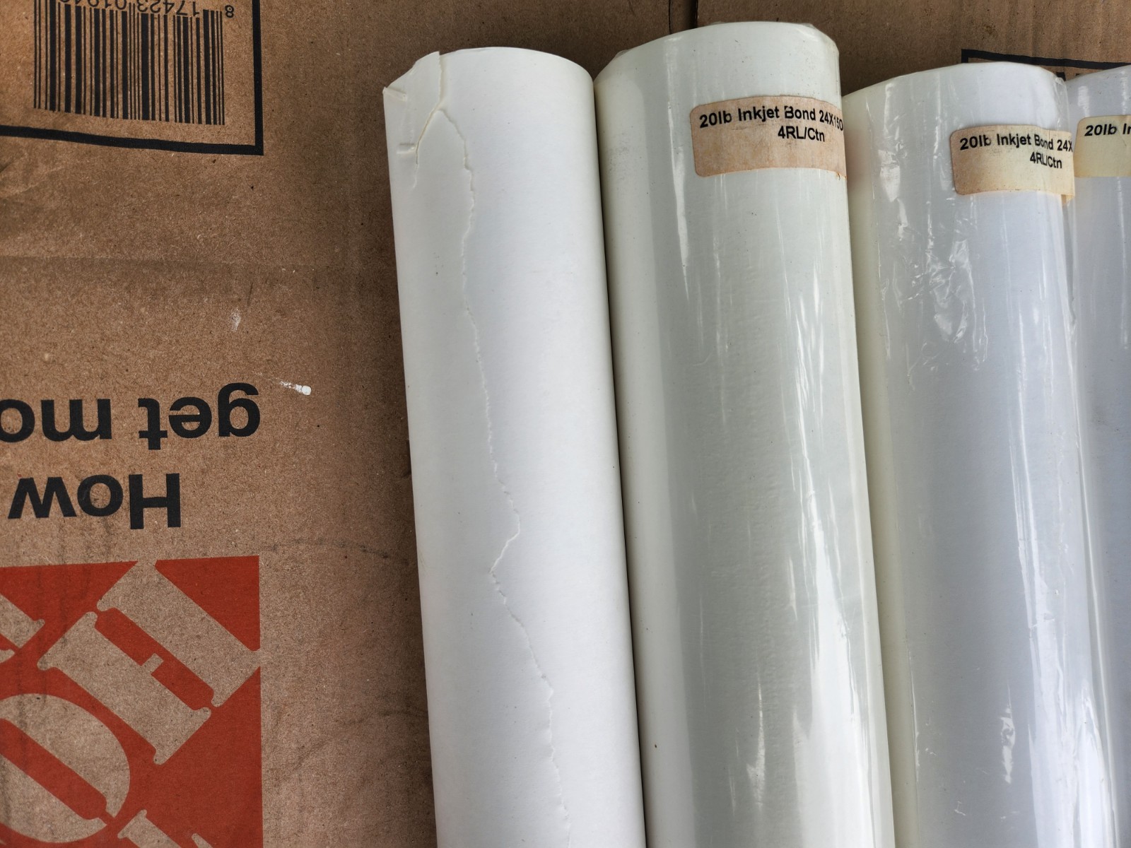 3 Rolls 24” X 150′ 20lb InkJet Bond Plotter Paper