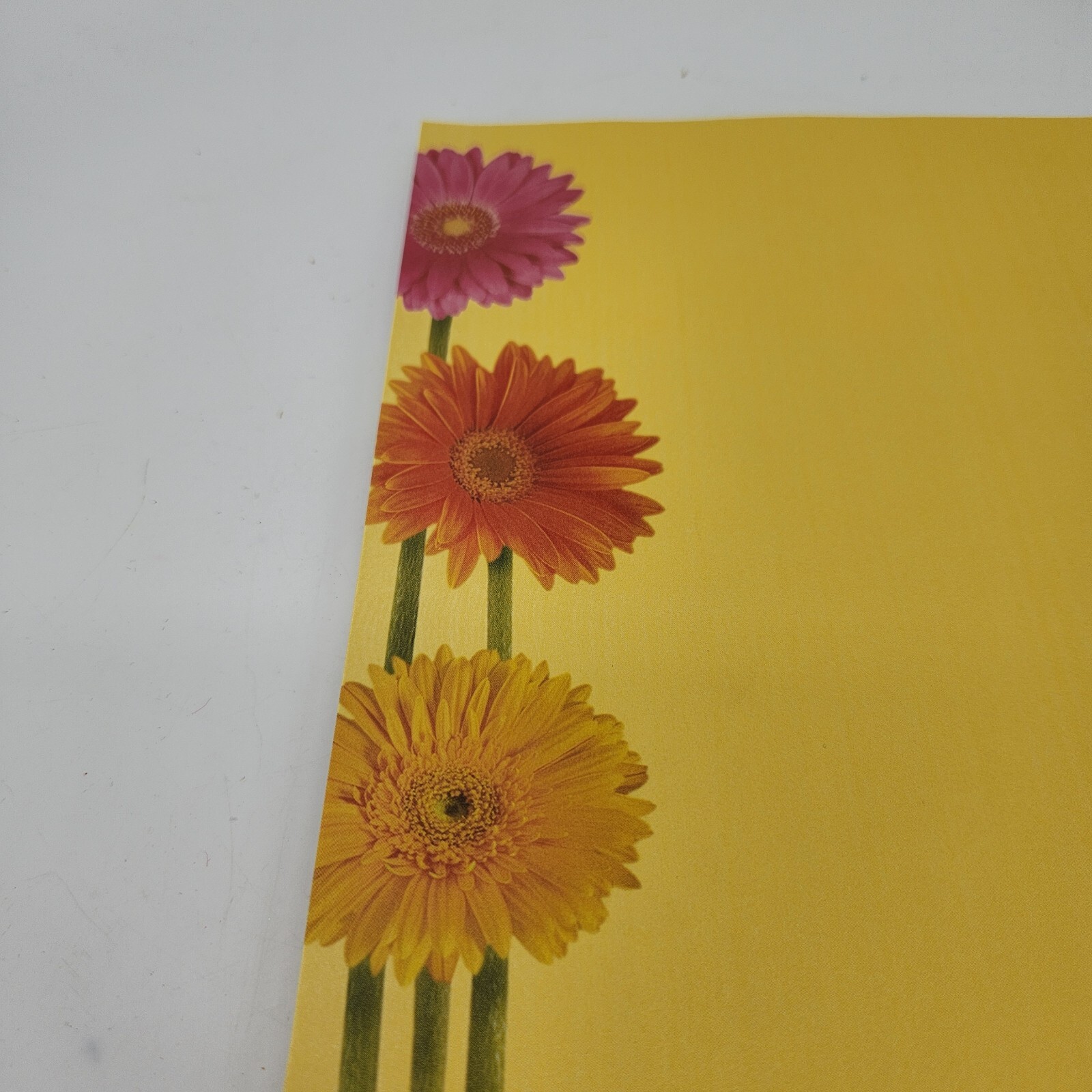 Computer Paper Stationary 8.5×11 Bright Yellow Bold Zinnia Flowers GARDEN PARTY