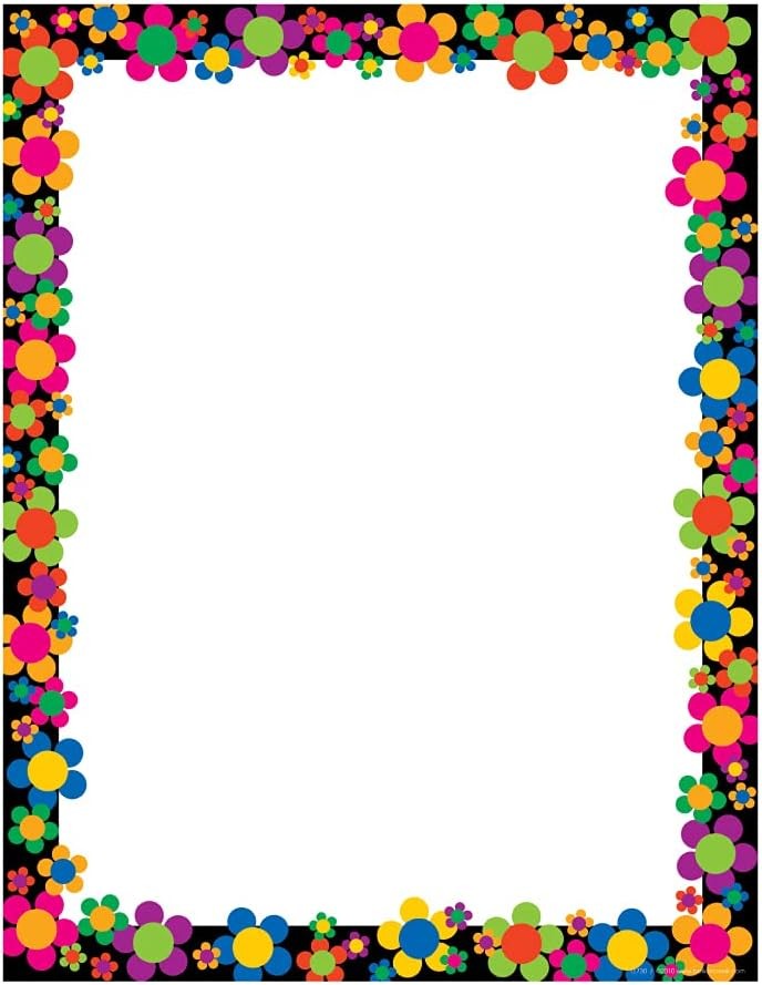 Designer Computer Paper, Neon Flower Power, 8.5” x 11”, Decorative Printer