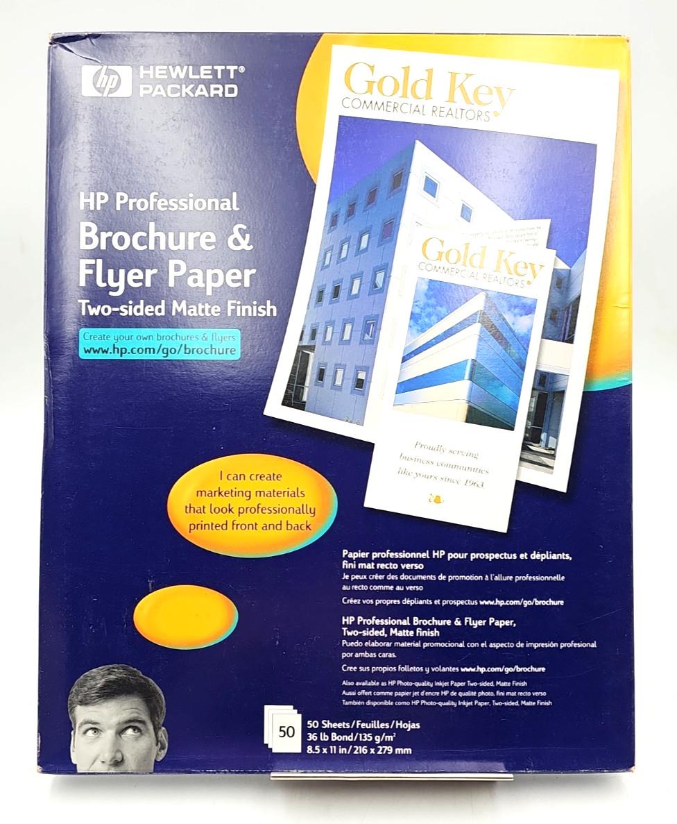 NEW SEALED HP brochure and flyer paper Matte (50 Sheets 8.5 x 11 In) 36lb C6955A