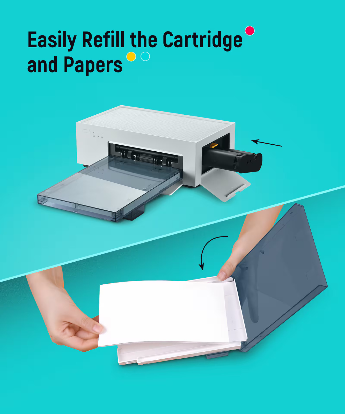 Liene – Amber 4×6 Photo Printer Refill (80 Paper Sheets & 2 Ink Cartridge Ref…