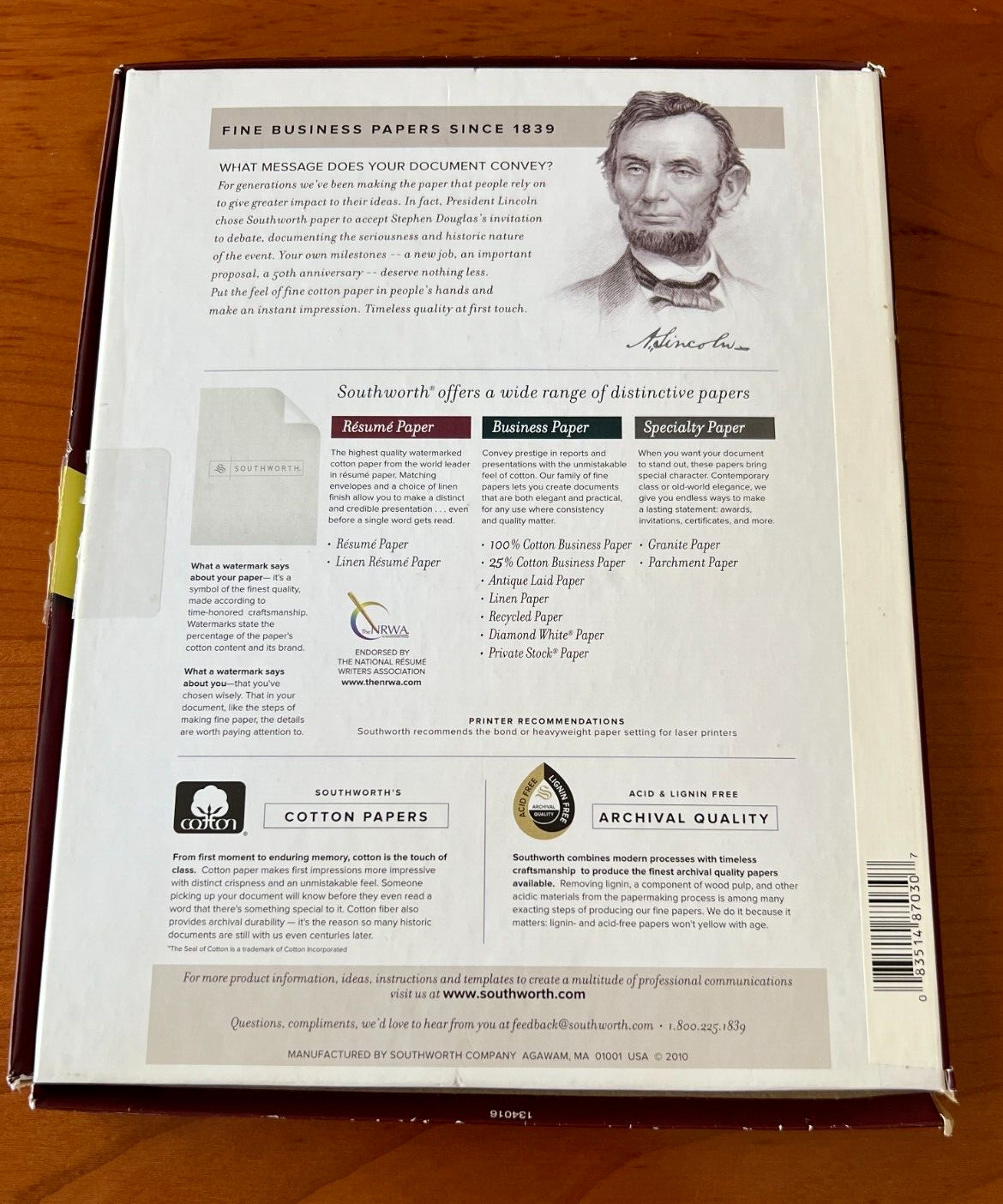 SOUTHWORTH Resume, Cover Letters Thank You Notes- Ivory 24lb, 100 Sheets