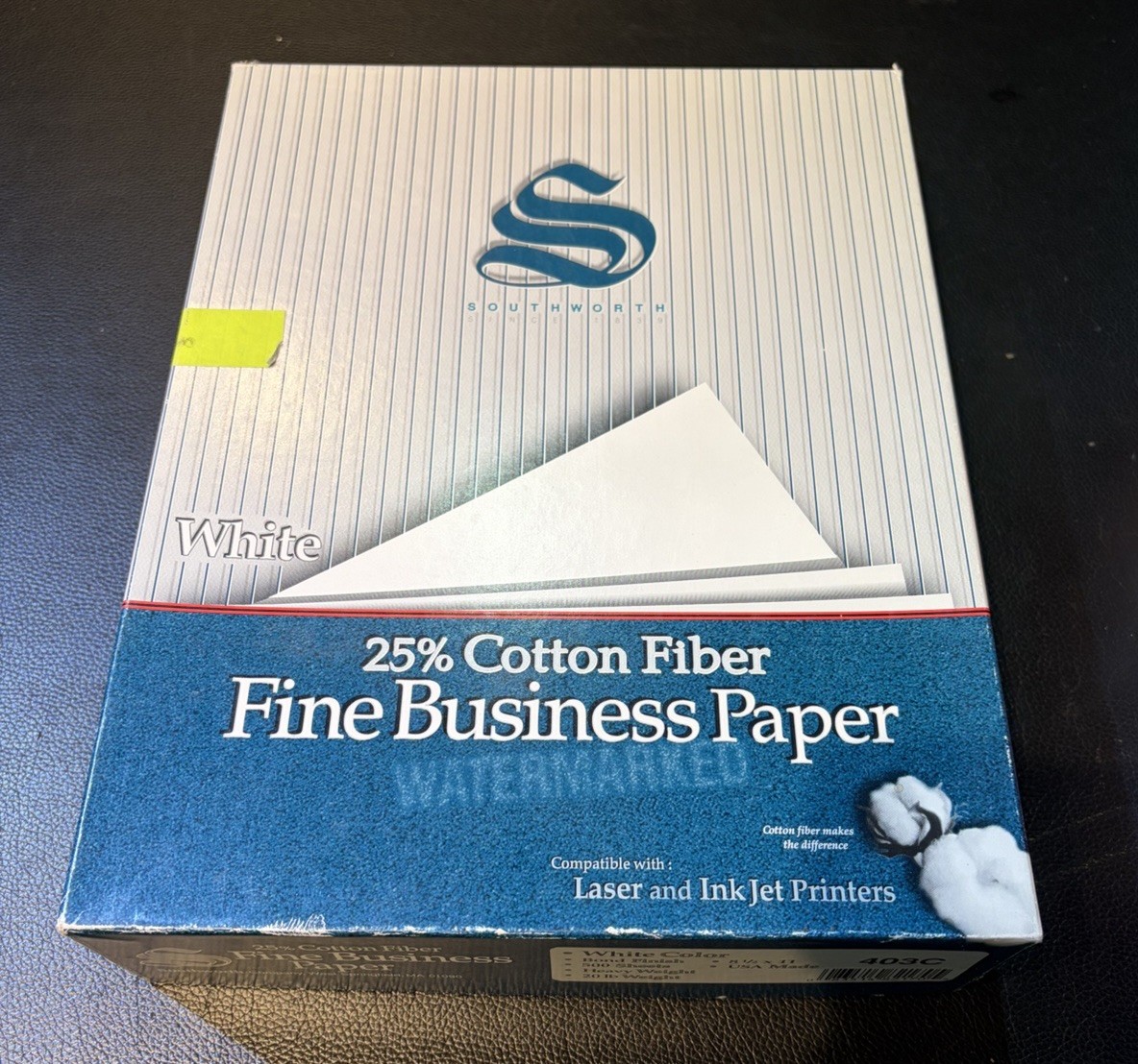 Southworth Fine Business Paper Watermarked 20lb 25% Cotton Fiber 200 Sheets