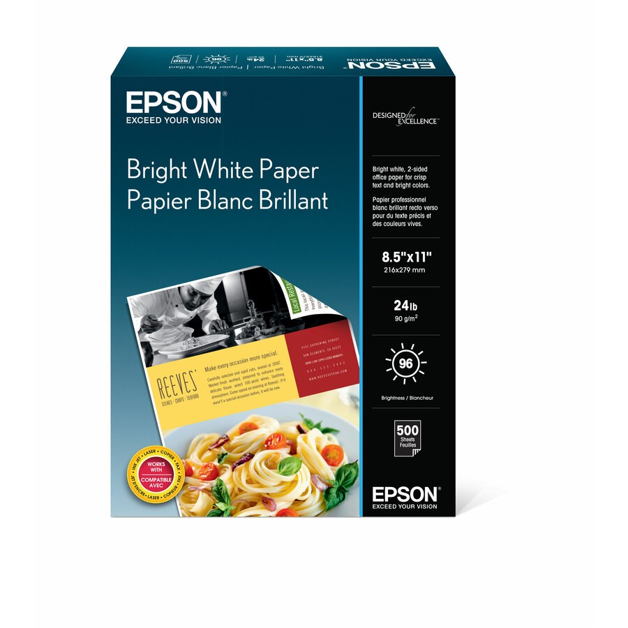 Epson S041586 Inkjet Paper – 96 Brightness – 95% Opacity – Letter