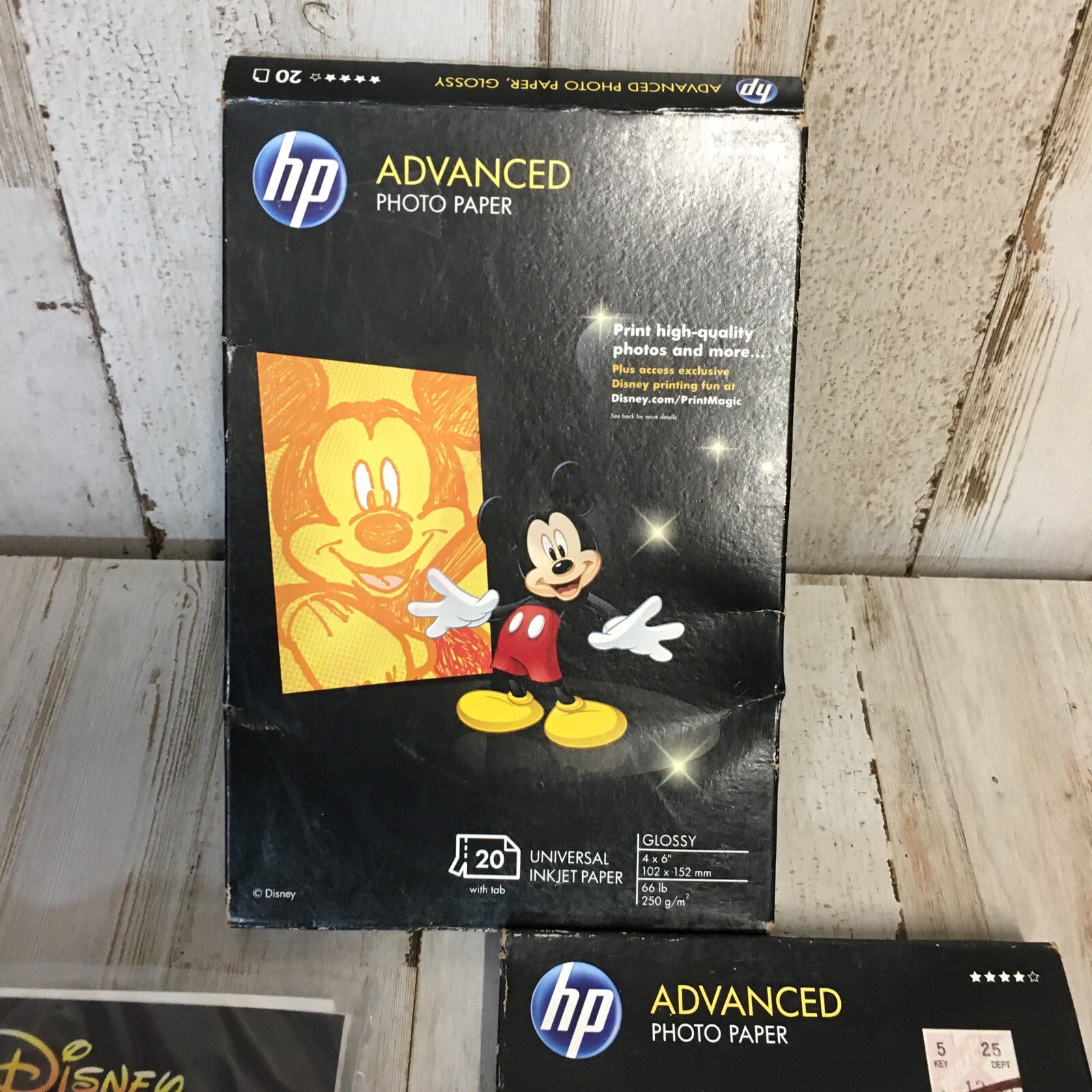 HP Advanced 4 X 6 Glossy Photo Paper Mickey Mouse On Box Cover 38 Sheets Total