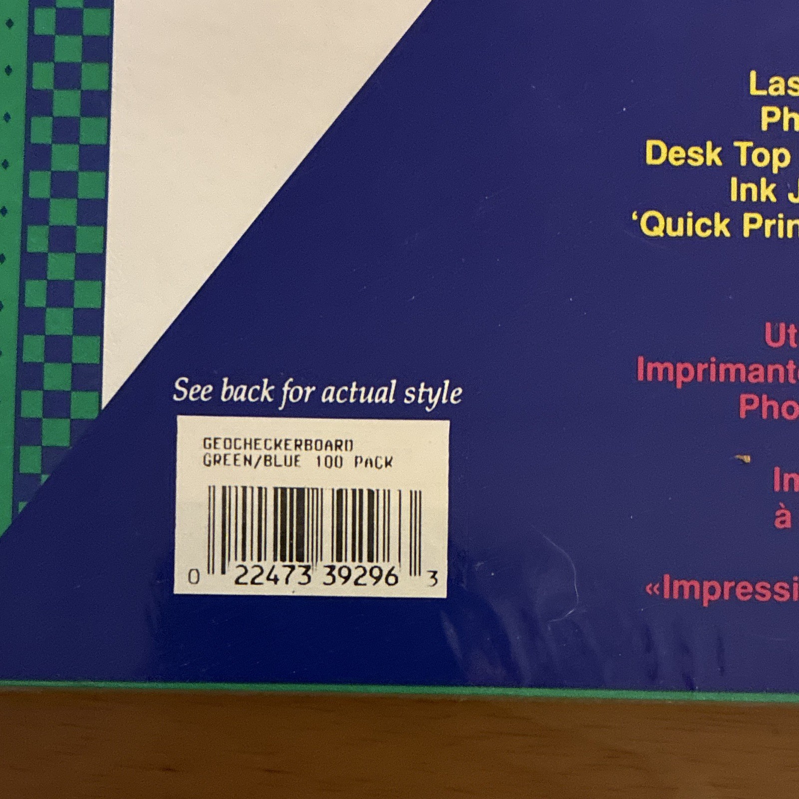 Geographics Geopaper GEOCHECKERBOARD 8.5×11 Bond Green/Blue 100 Sheets