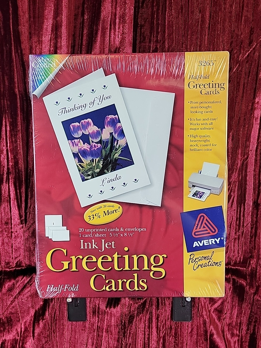 Avery 3265 Ink Jet Greeting Cards Half Fold 5 1/2″ x 8 1/2″ NEW Old Stock