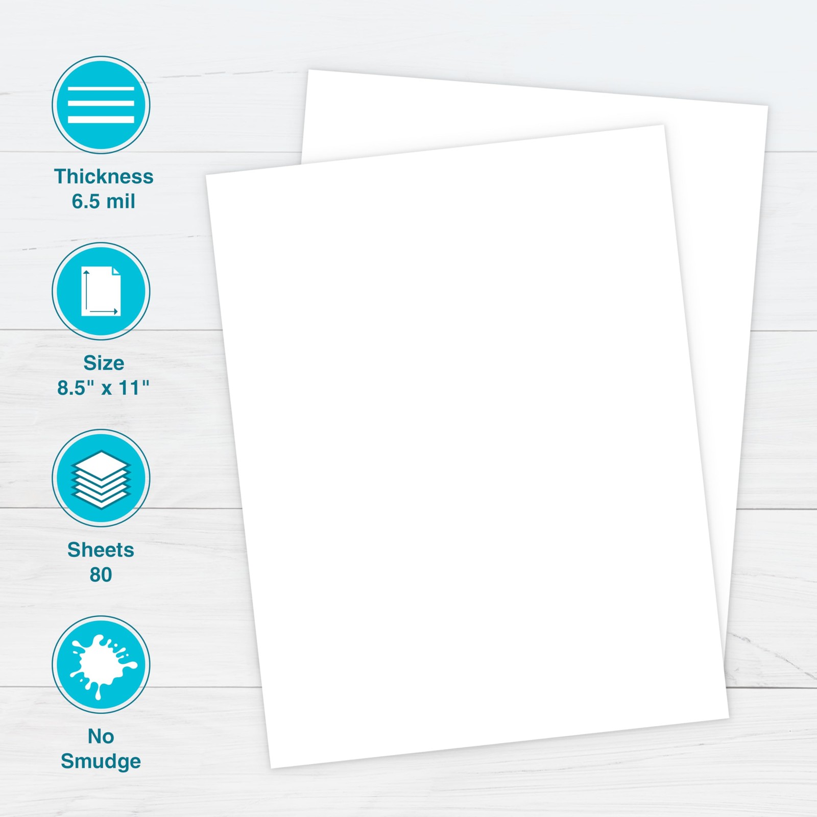 Double Sided Matte Photo Paper 8.5×11 Inch 6.5Mil 80 PCS Instant Dry 004266