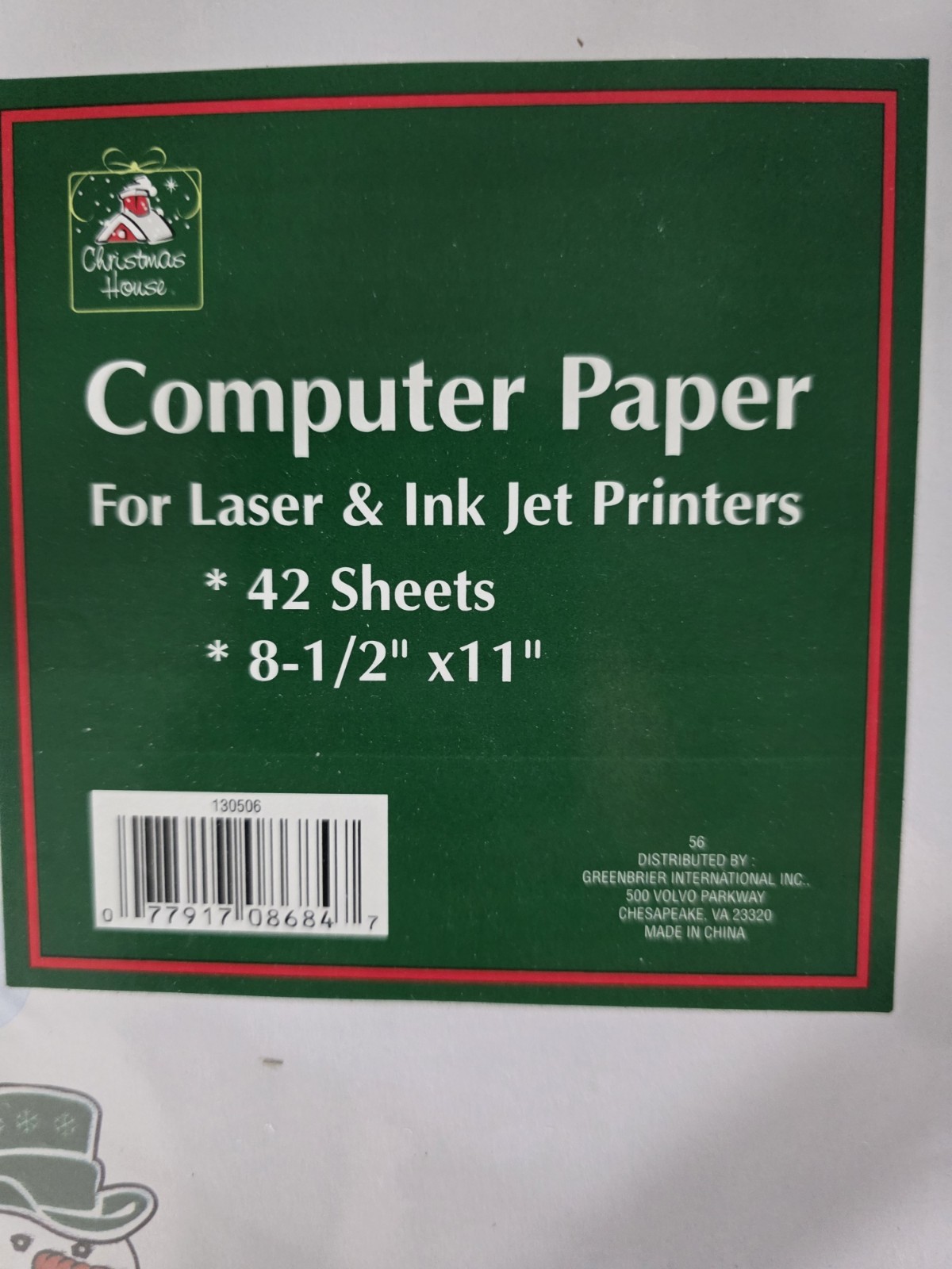 Lot 5 Printer Paper Letterhead. 3 Christmas 2 Designer