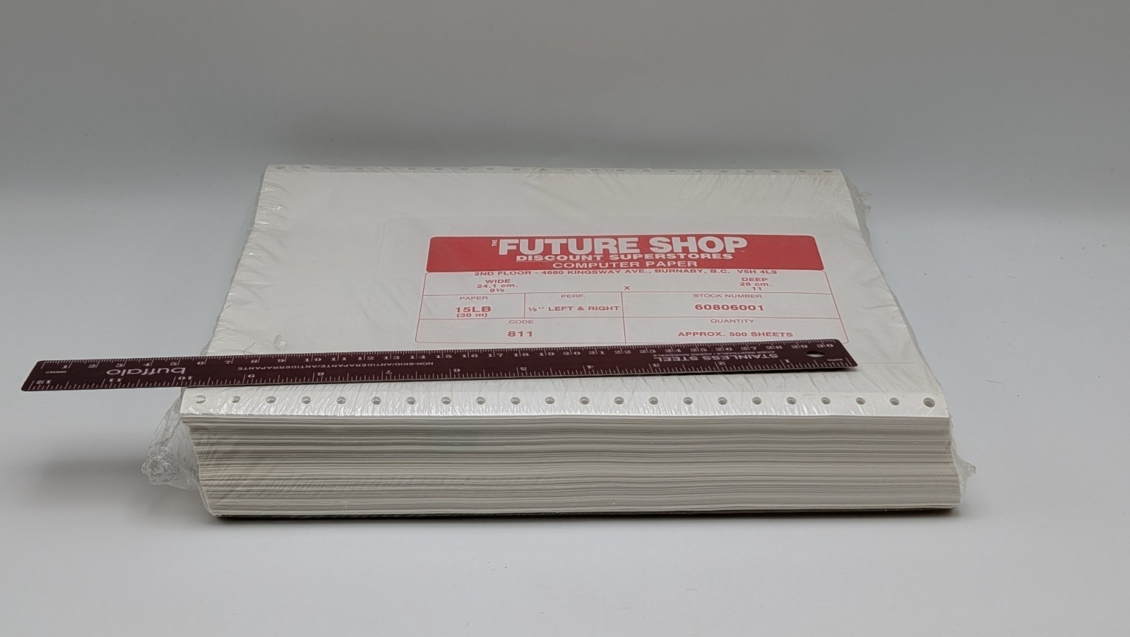 Vintage Dot Matrix Computer Paper 500 Sheets – Future Shop – New Sealed