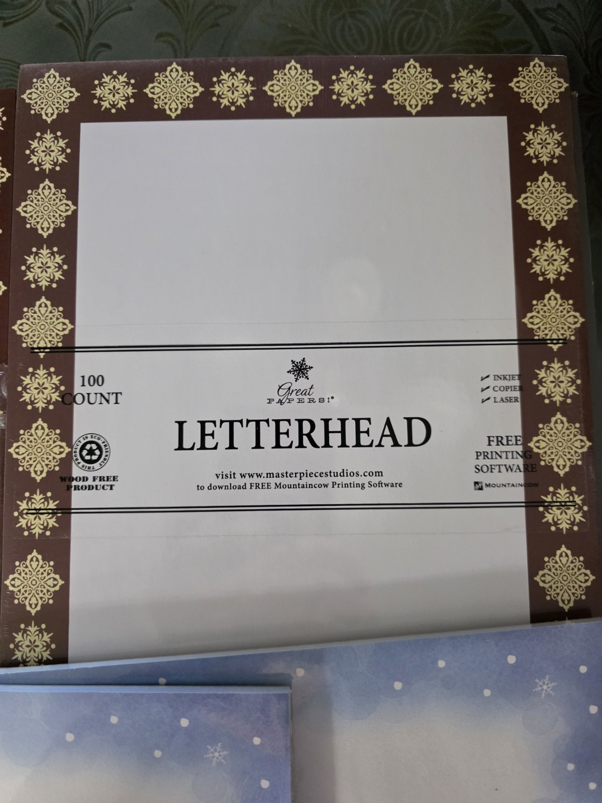 Lot 5 Printer Paper Letterhead. 3 Christmas 2 Designer