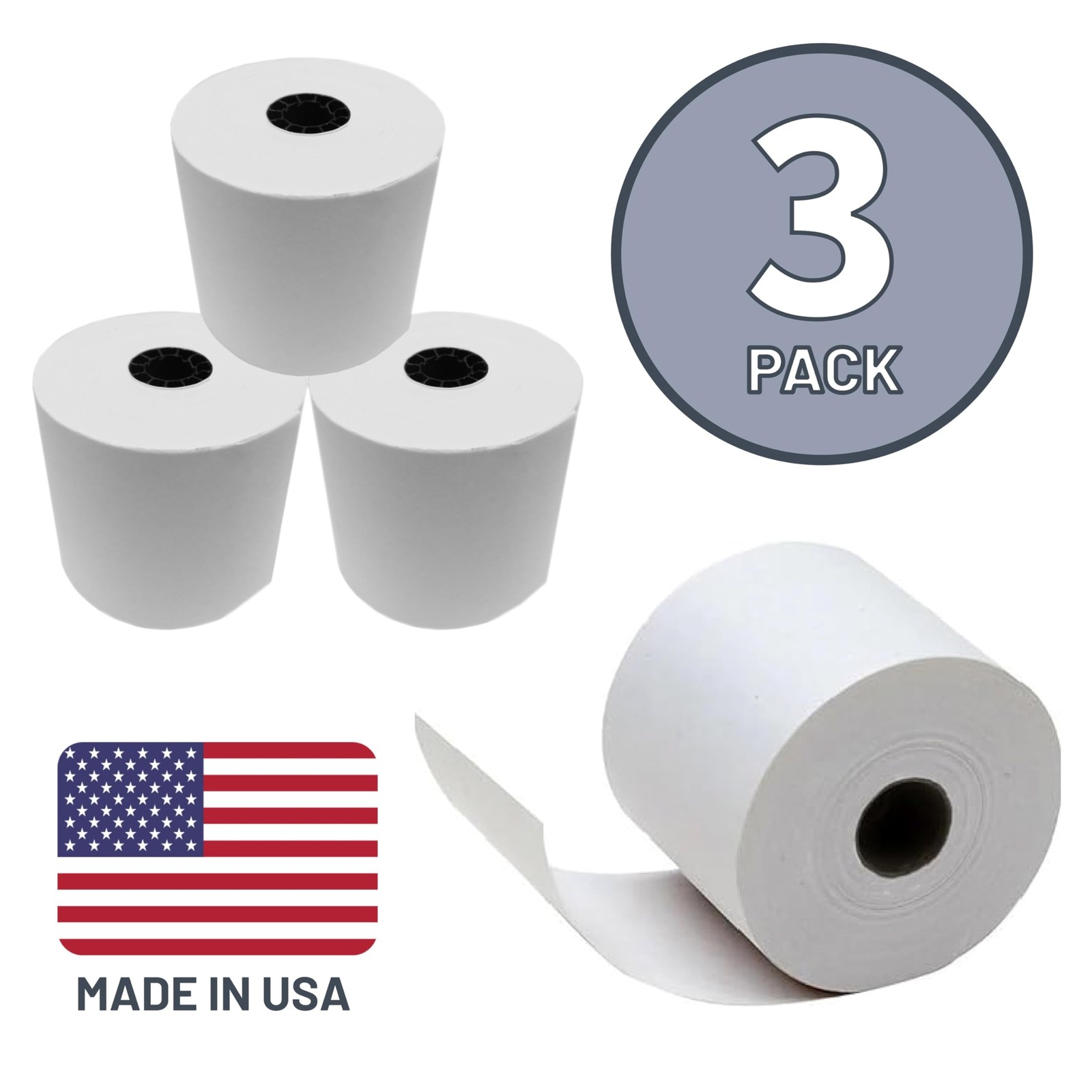 Victor Thermal Paper Roll For Printing Calculators & Cash Registers, 3 White