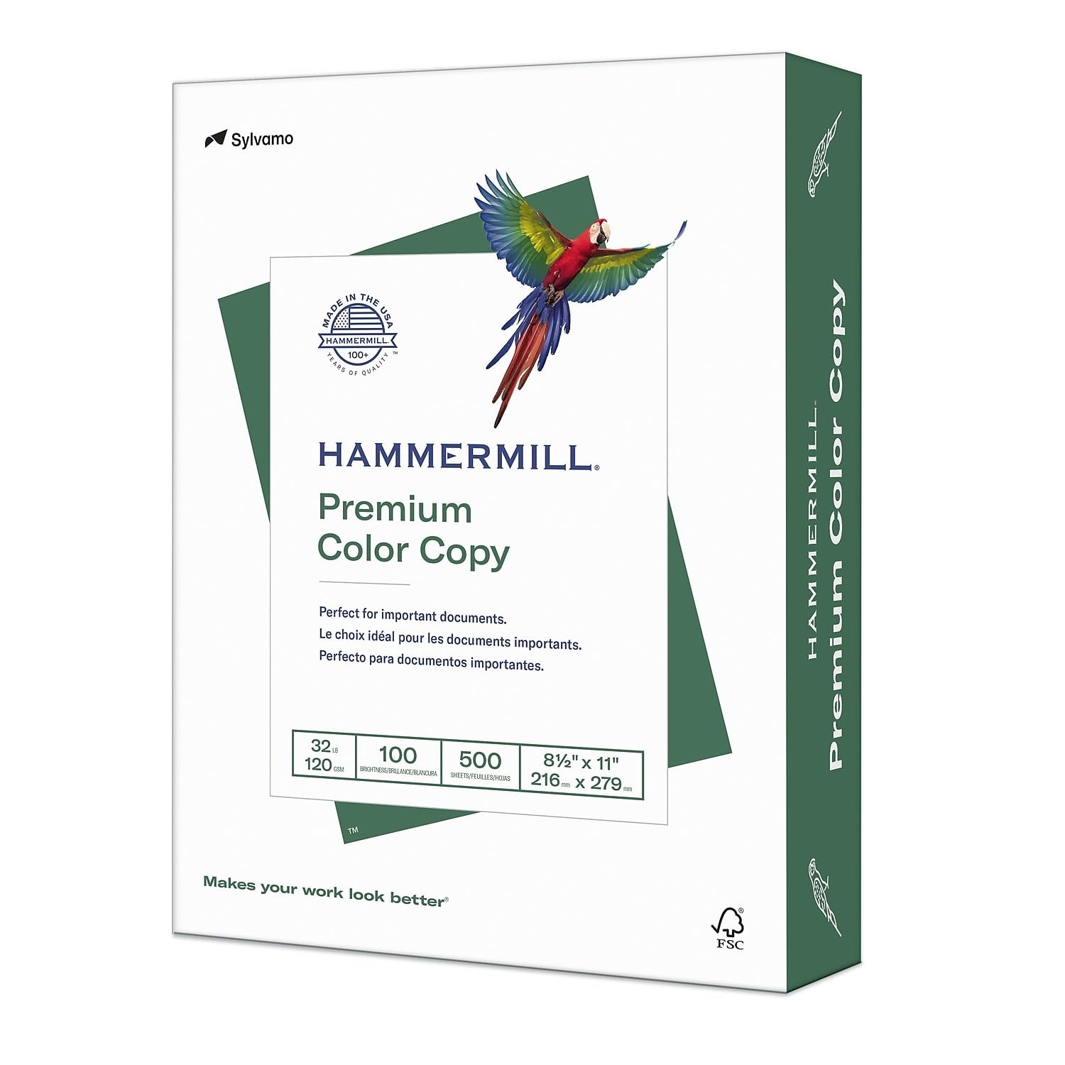 Printer , Premium Color 32 lb Copy , 8.5 x 11-1 Ream (500 Sheets) – 100 Brigh…