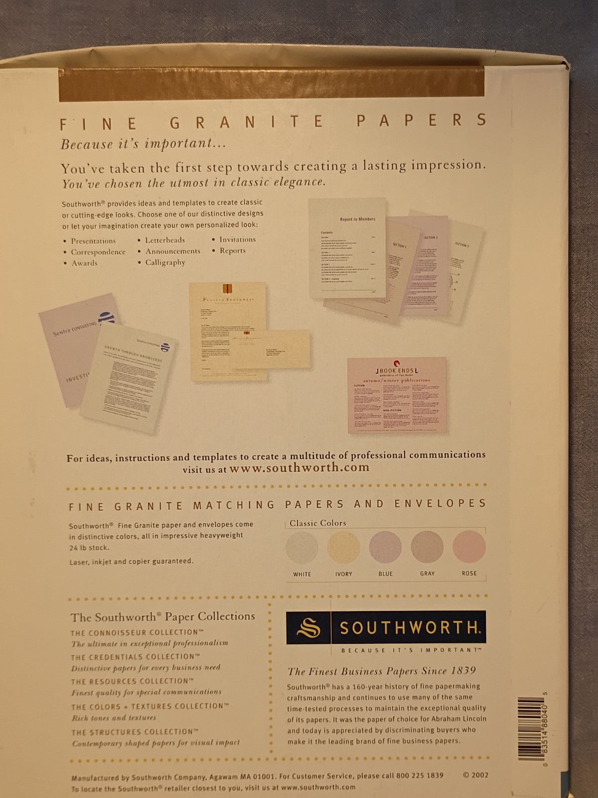 Southworth Fine Granite Paper in IVORY 59 Sheets