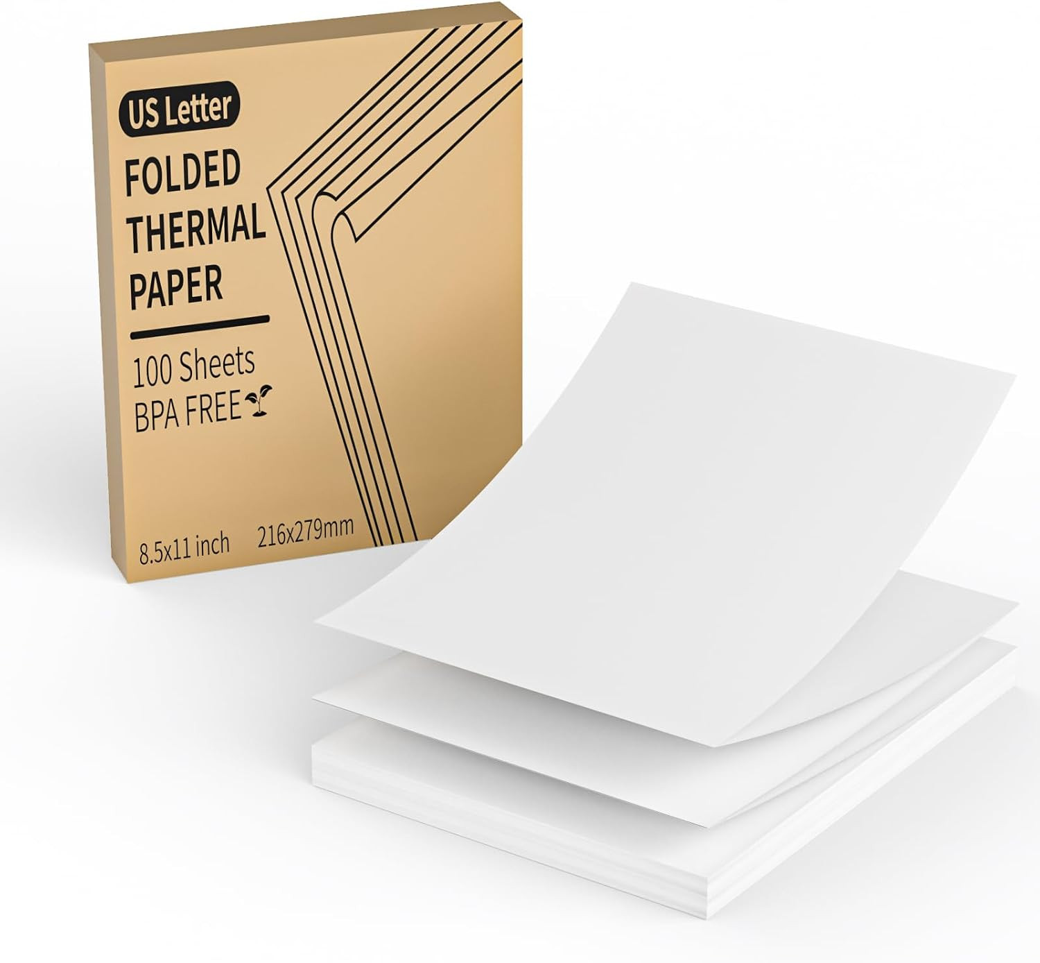 Thermal Printer Paper 8.5 X 11 Inch, 100 Sheets US Letter Size Thermal