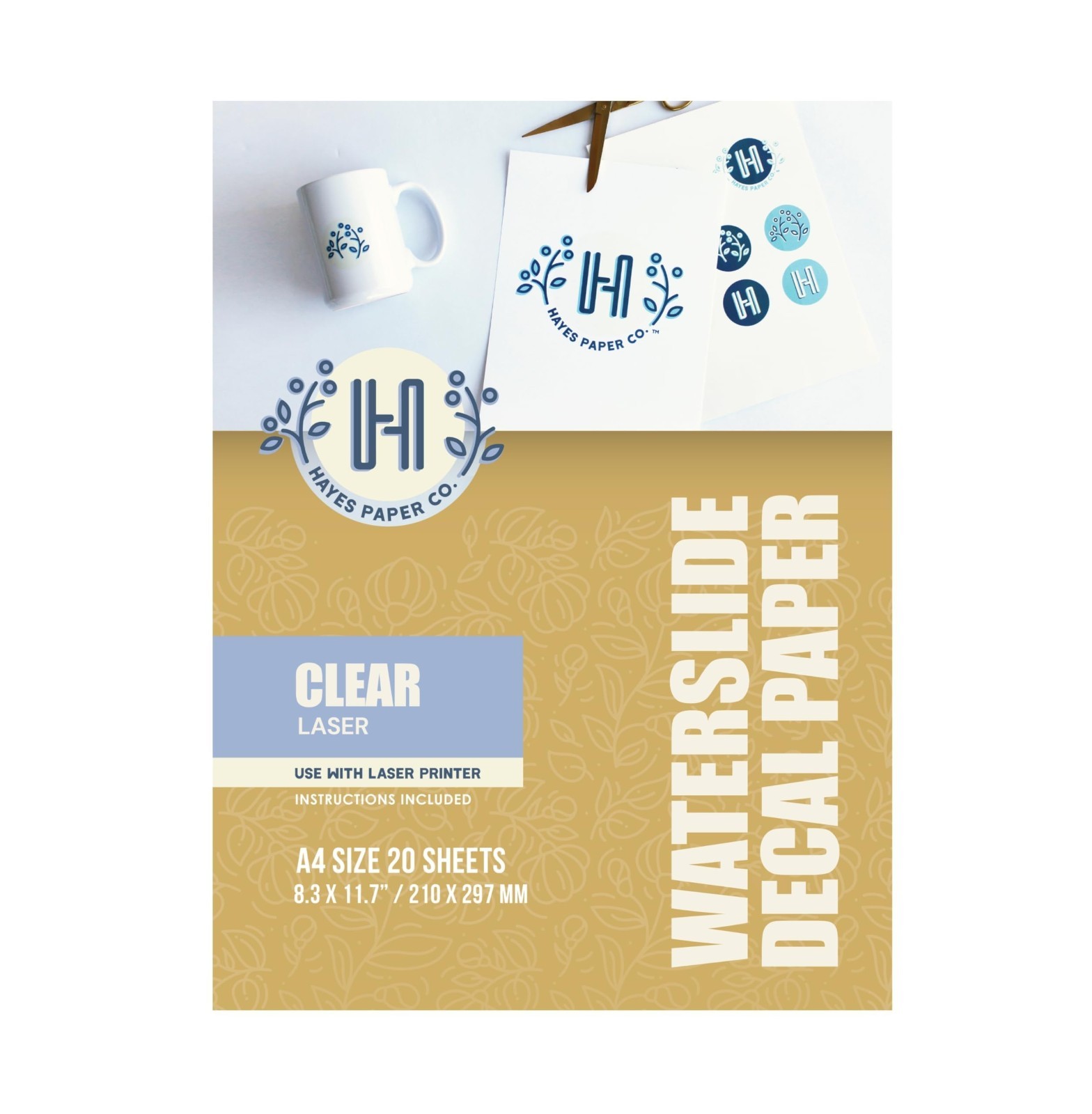 Clear Laser Waterslide Decal Paper 20 Sheets A4 – No Spray Seal, For Toner Print