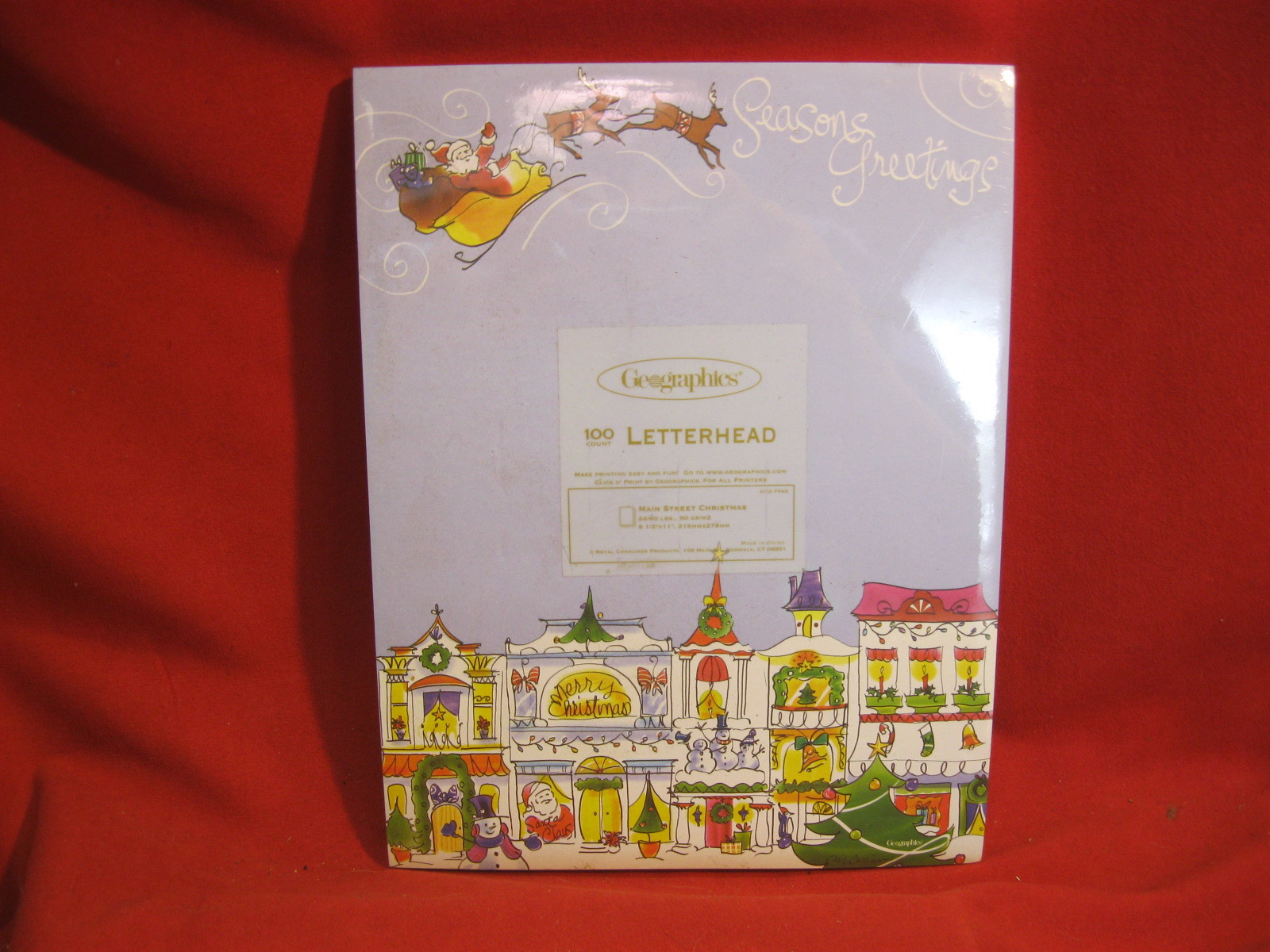 Geographics 47342 Main Street Christmas Letterhead Stationary 100 Count