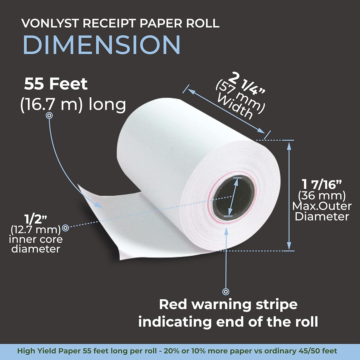 Credit Card Machine Paper Roll for Dejavoo Z8 Z9 Z11 (10 10 rolls, White