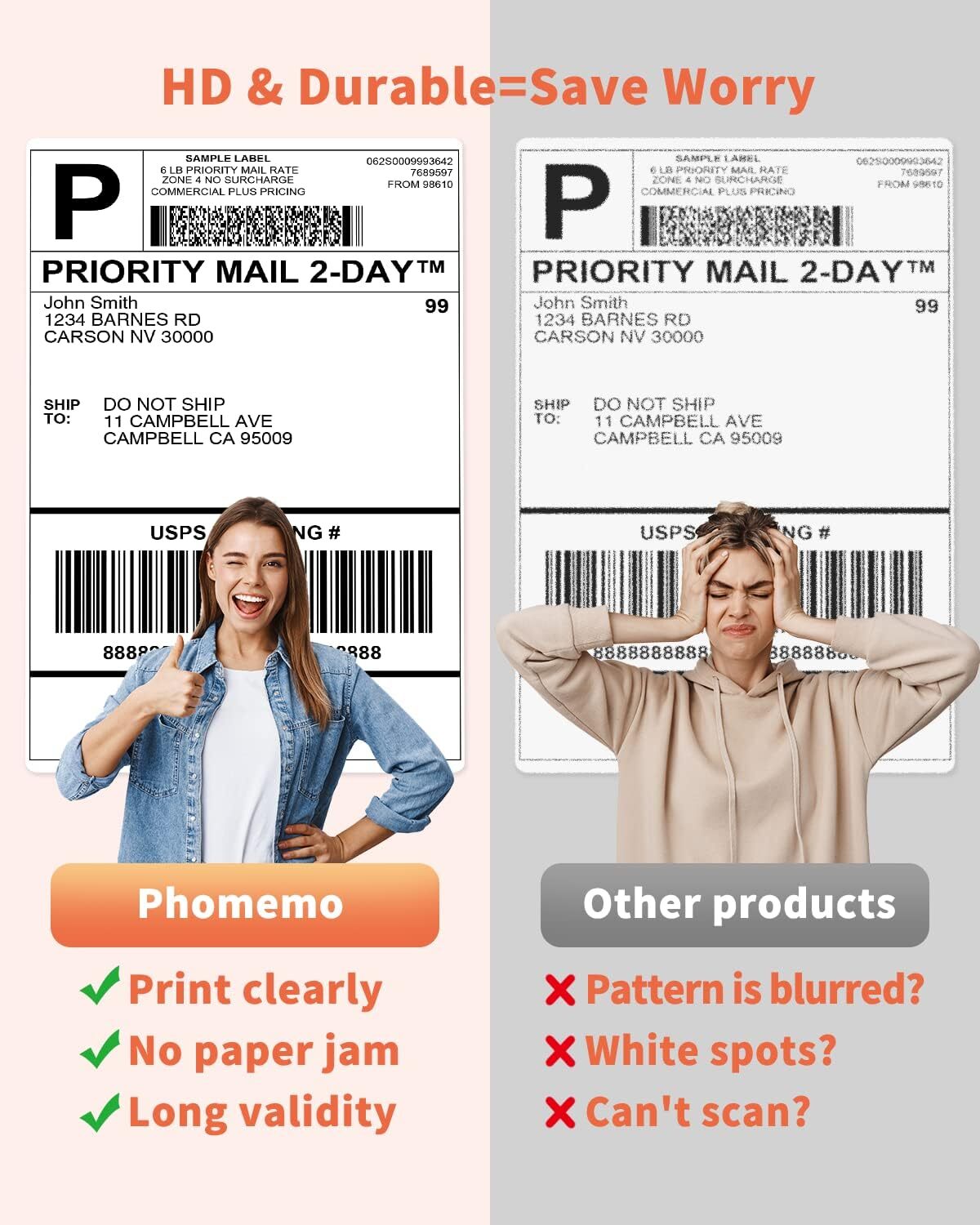 Phomemo 500 Thermal Label Printer 4X6 Shipping Label Printer for Small Business