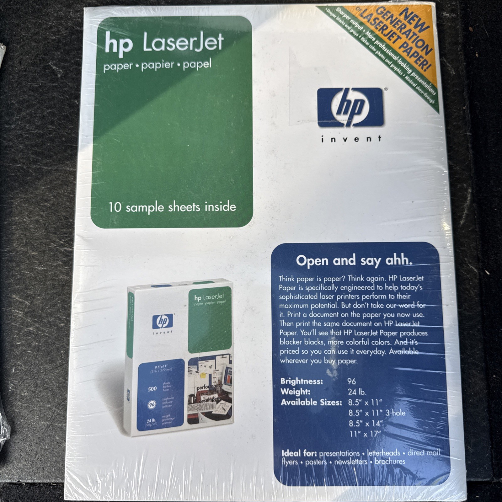 HP Color Laser jet 10sample Sheets 8.5 x 11”
