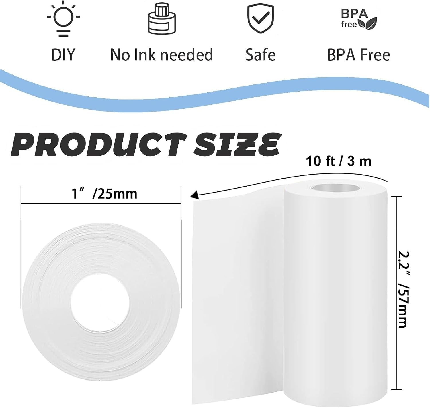 20 Rolls Self-Adhesive Sticker Thermal Paper for Sticker Printer, 57x25mm | C…