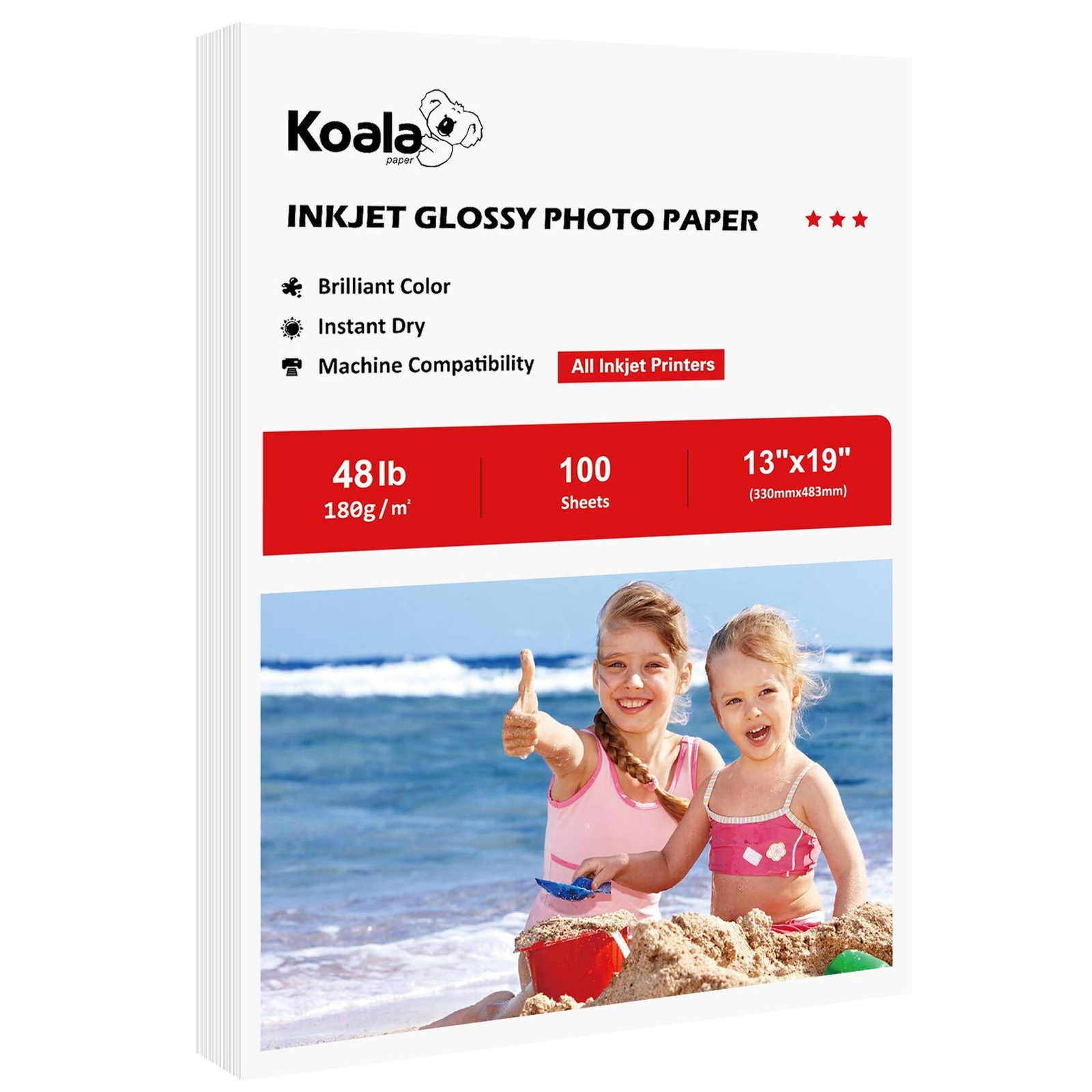 Koala Glossy Inkjet Photo Paper 13X19 Inches 48lb 100 Sheets Professional Glo…