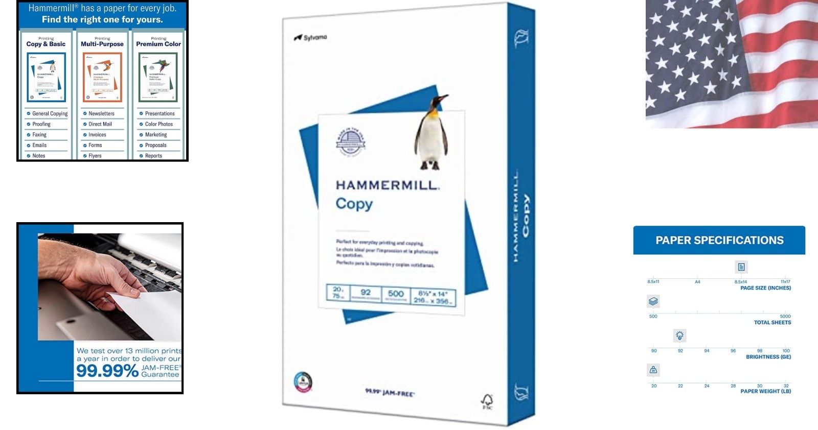 20 lb Legal Size Printer Paper – 500 Sheets, 8.5×14, 92 Bright – Jam-Free