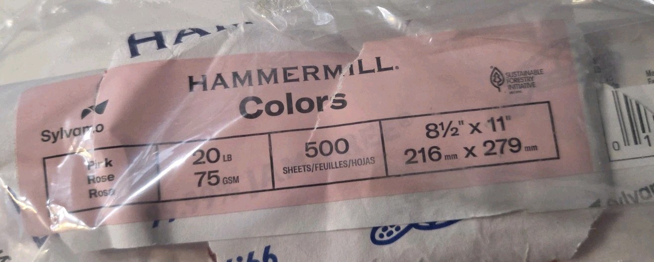 Hammermill 8.5″ x 11″ Print Paper – Pink Rose (1-Ream) New