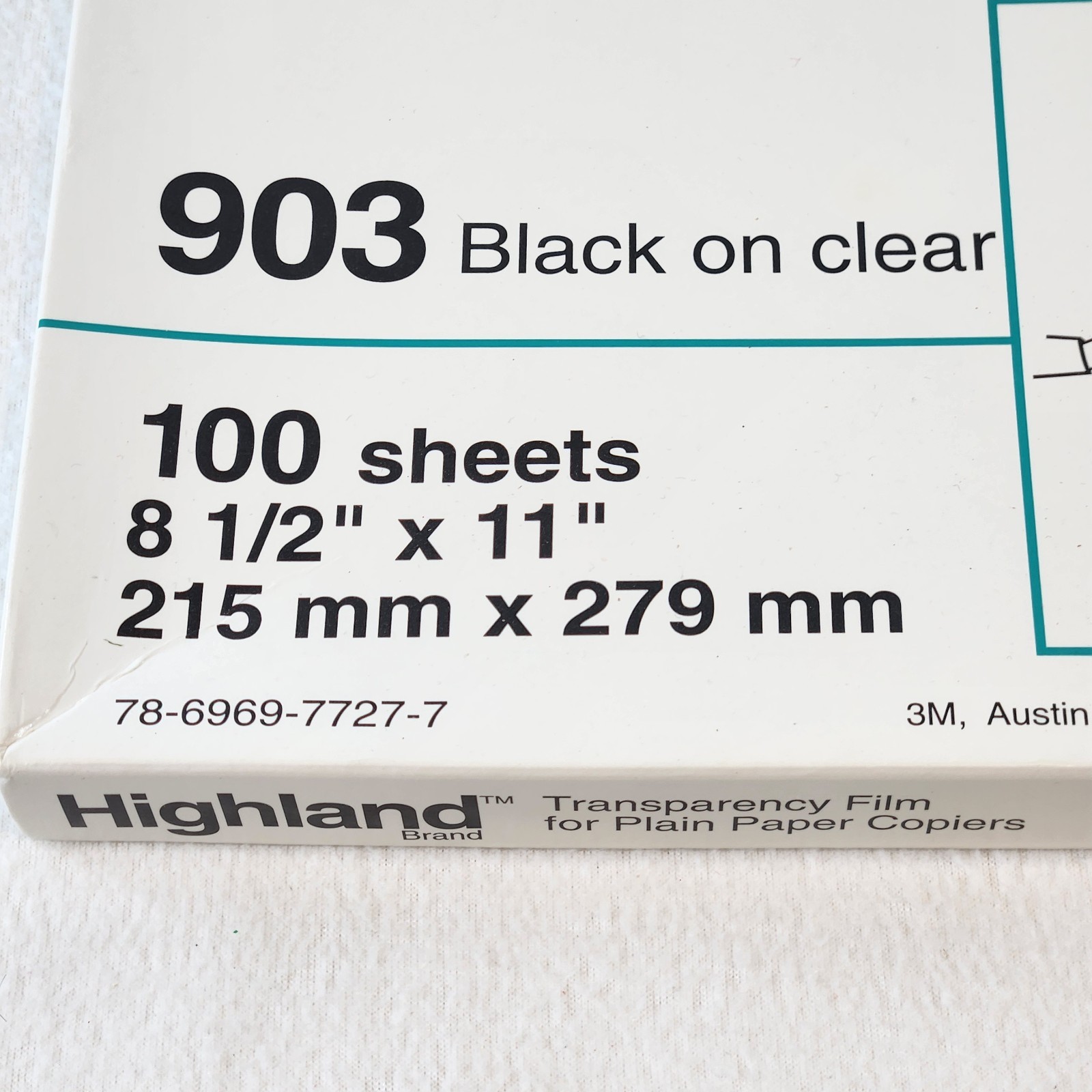 Highland ® 903 Transparency Film For Plain Paper Copiers 8.5×11″ Open Box