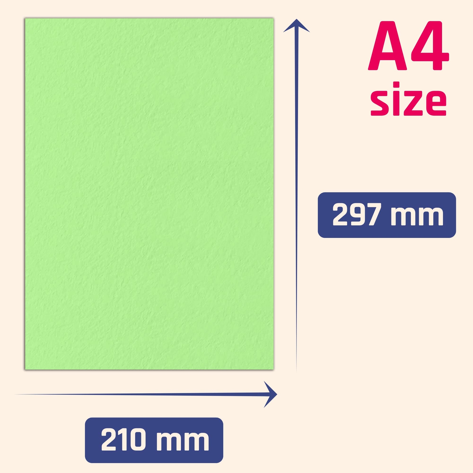 100 Sheets – A4 120gsm Clay Paper Colourful Coloured Paper 5 Colours