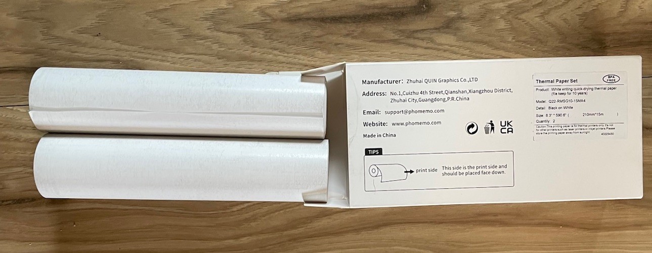 Thermal Paper Set – White, Quick‑Drying Model: Q22‑RMSG10‑15MA4, 8.3″ × 59″