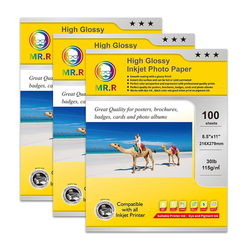 Single Side High Glossy Letter Size Inkjet Photo Paper 115gsm 30LB 100